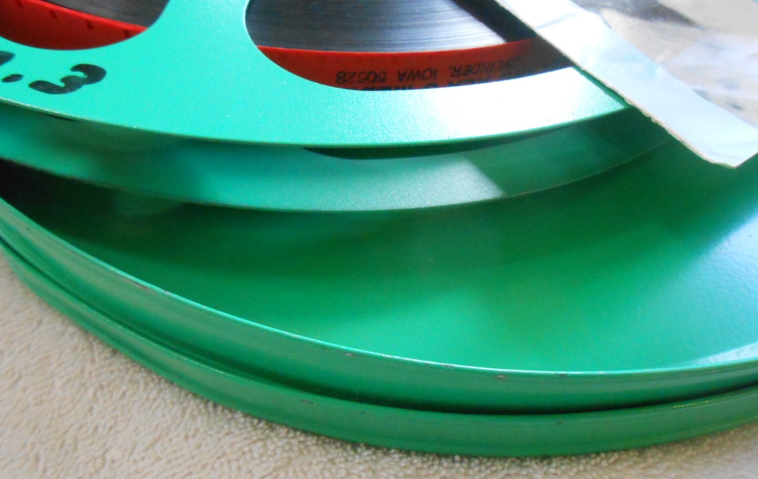 Film Reel Canister 12.5″ D with Movie Film (see Pictures for Detail) 16mm