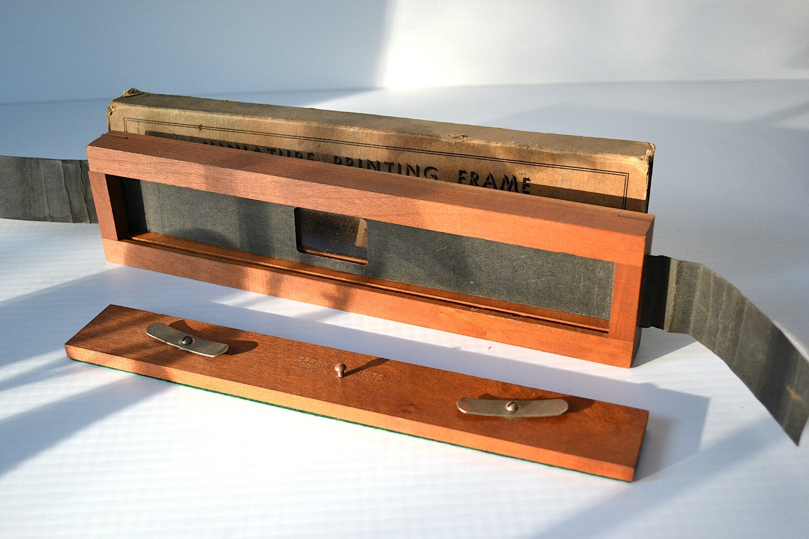 Early Rare 35mm Printing Frame for 6 exposures Plus Original Box and Mask