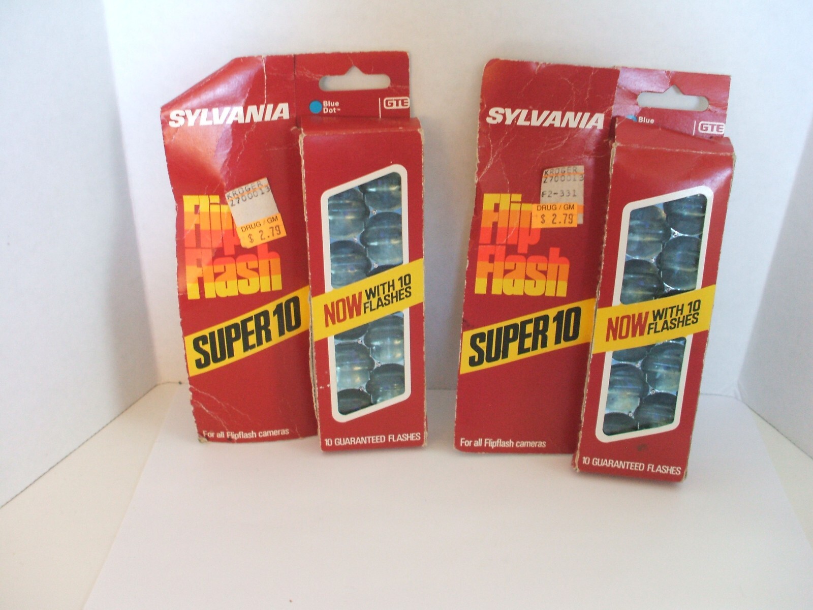 Sylvania Flip Flash Super 10 Flash Bar, Blue Dot, 10 flashes per pack, Lot of 2