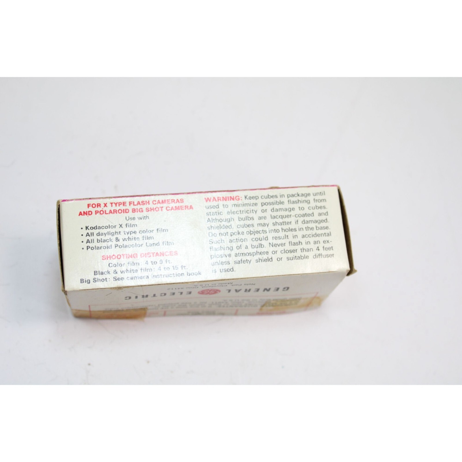 GE Flash Cubes General Electric Vintage Unused in Box 88928