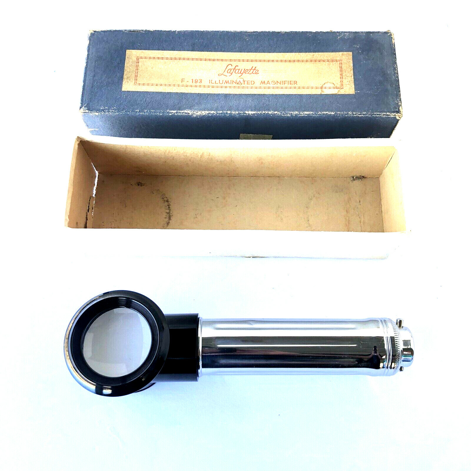Rare Vintage Lafayette F-193 Handheld Illuminated Magnifier Glass Japan w/ Box