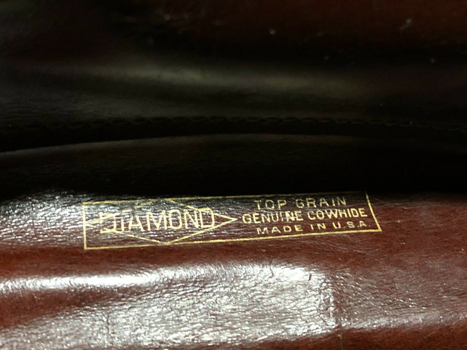 Vintage 60s Leather Camera Case Hard Shell Diamond Made in USA