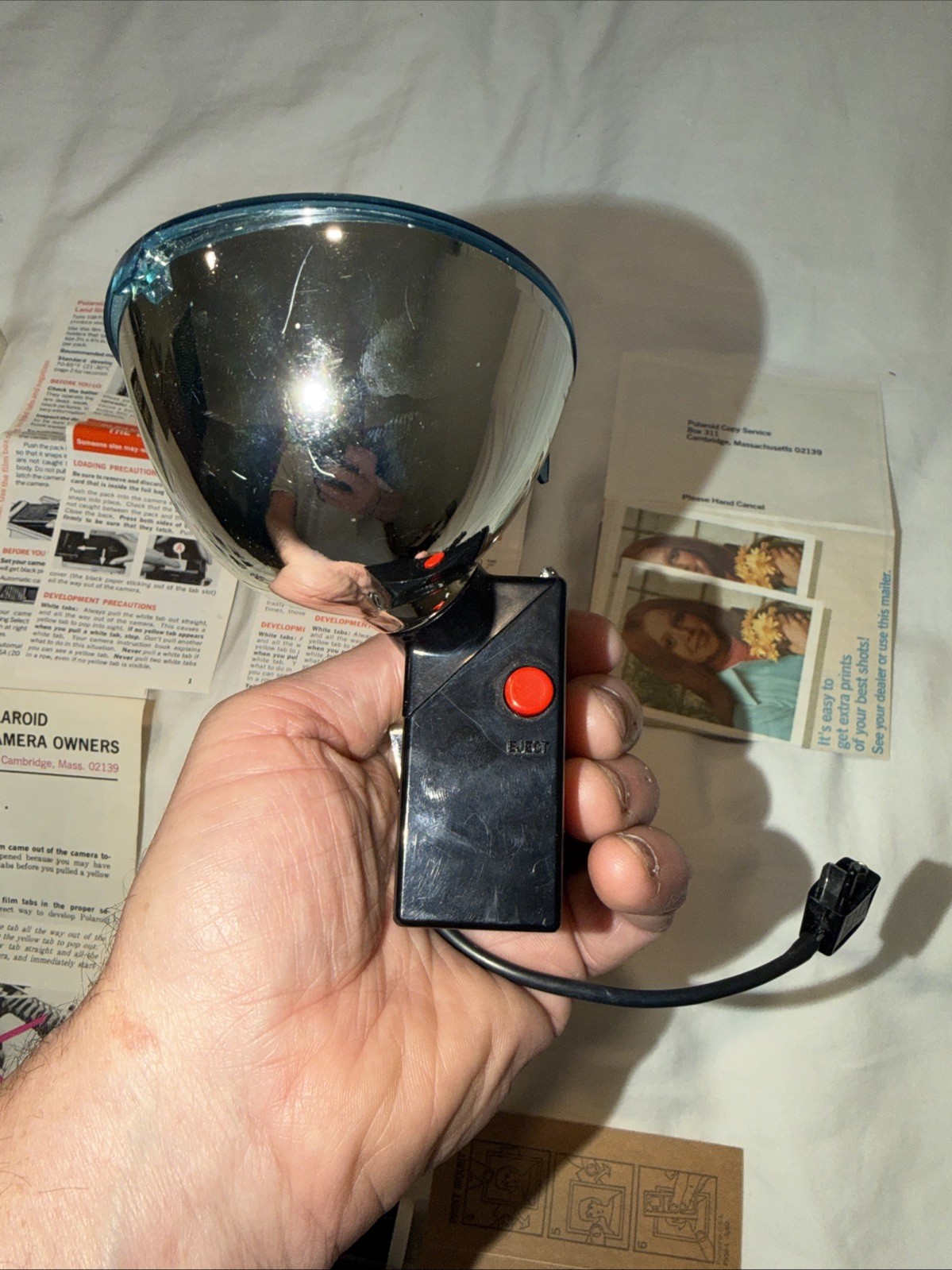 Vintage Polaroid Camera Flashgun #268. With box and Polaroid Print Coaters