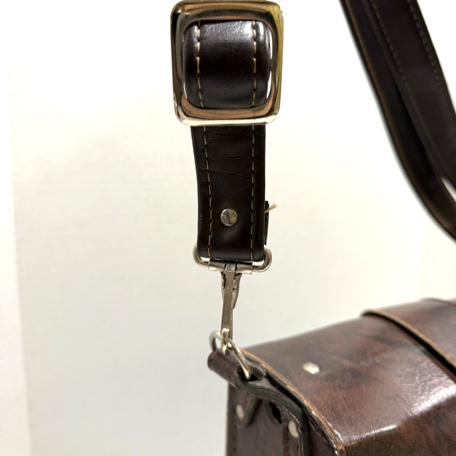 Vintage Camera/Camcorder Case, Hard Leather Two Locking Pockets With Two Keys