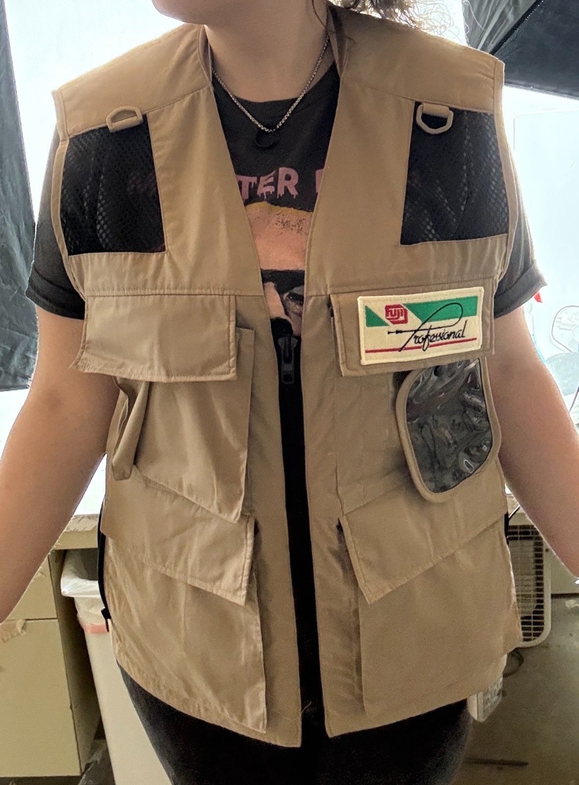 Vintage Fuji Film Professional Media Press Vest Photographer Korea 1980s XL