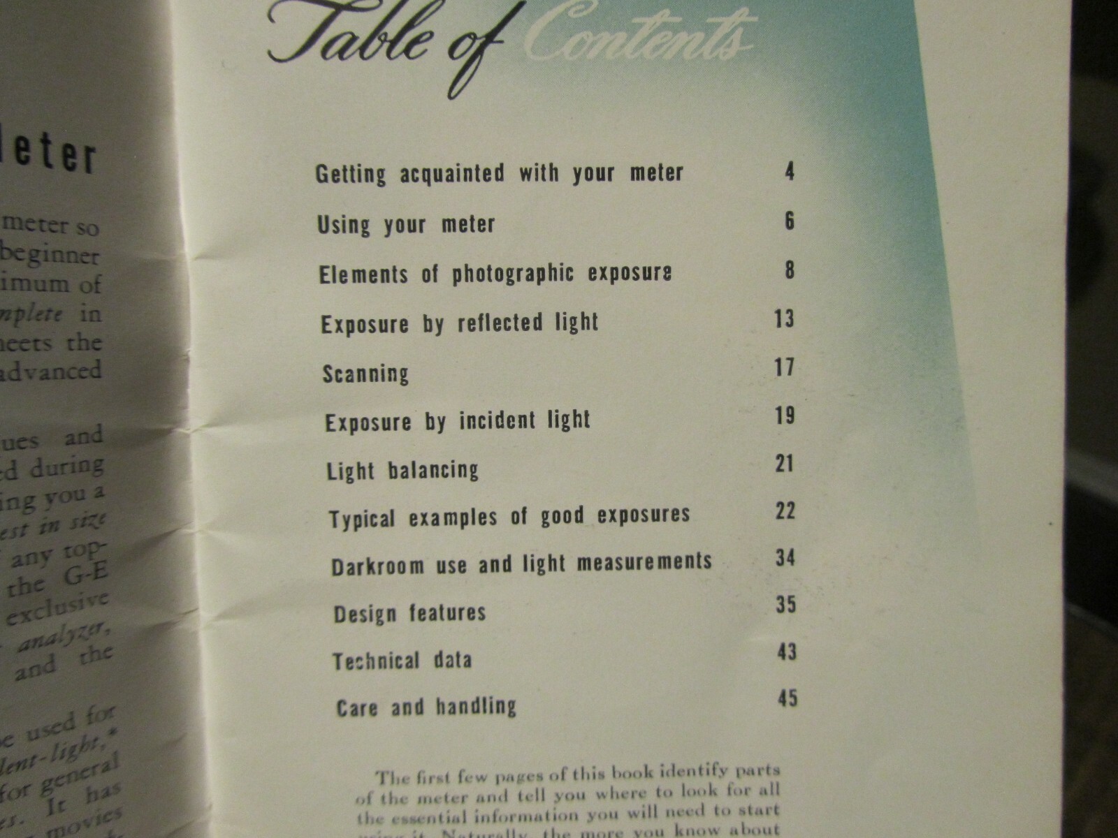 GE Exposure Meter PR-1 Manual Original 1948 Camera Book