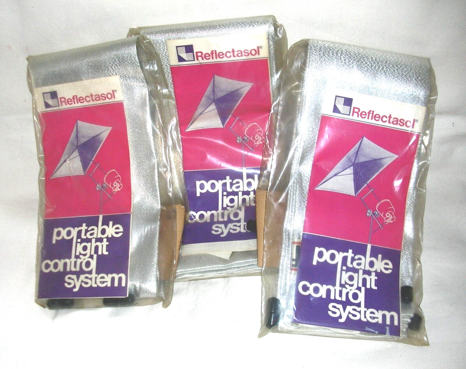 3 Vintage Reflectasol Replacement Umbrellas,36″ Silver, New Old Stock