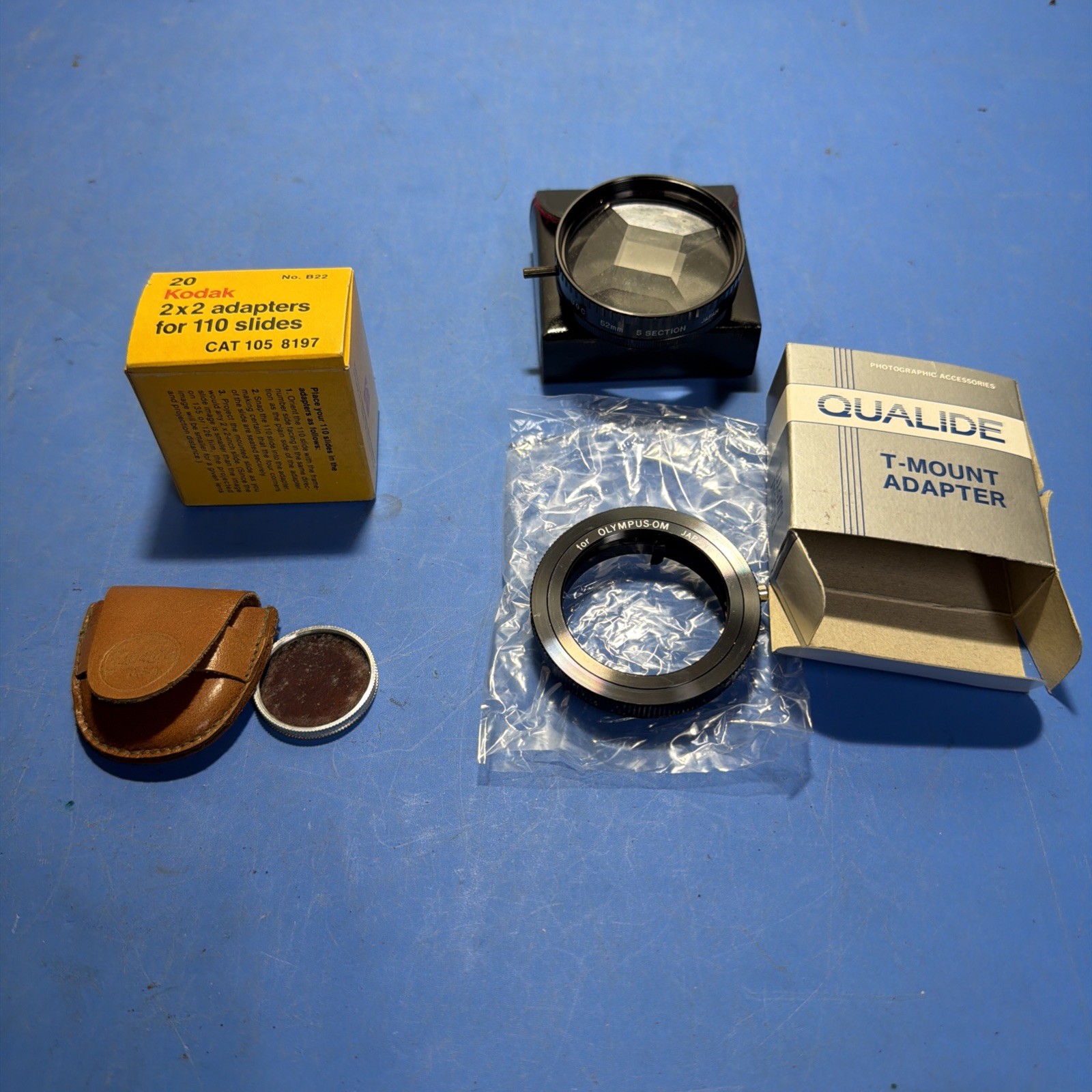 📷 Vintage Camera Accessories Lot Filters Adapters Cases Kodak Spiratone Japan