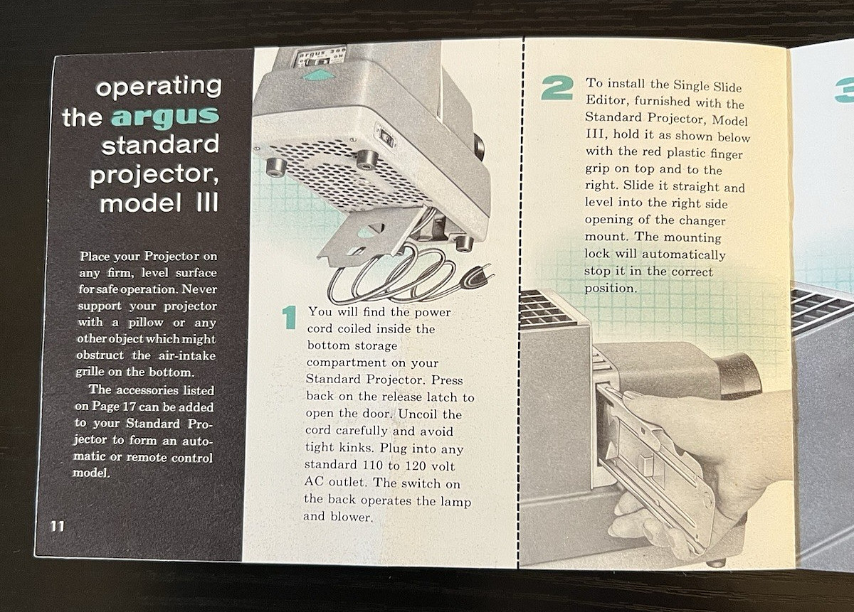 Argus Projectors III & V Series & Remote-Control Power Unit -Operation Booklets