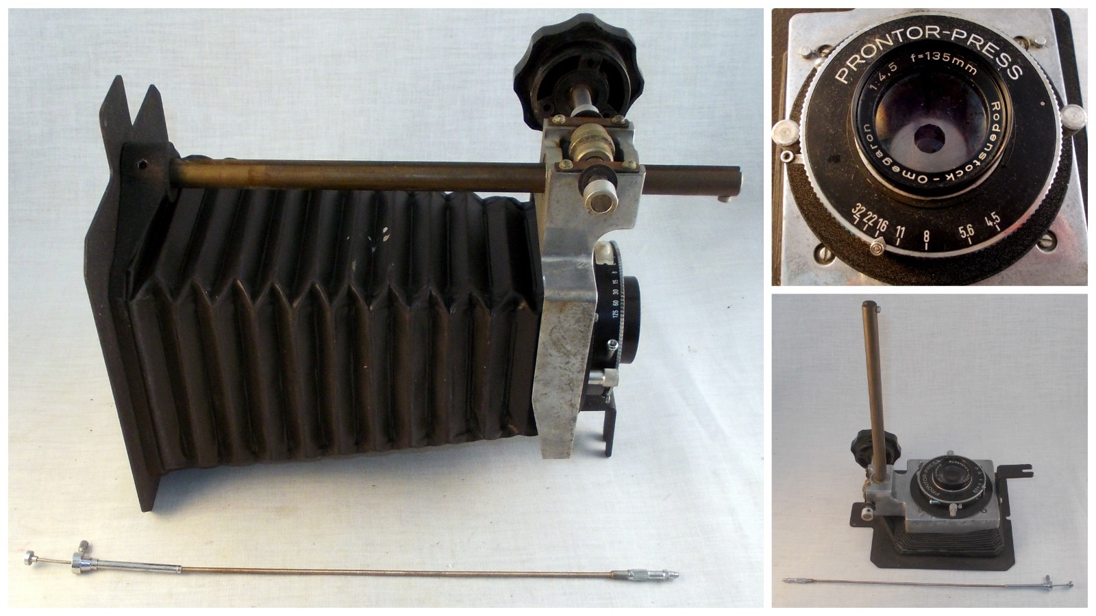 Vintage Bellows Assembly W/Pronto Press & Rodenstock Omegaron Macro Photography