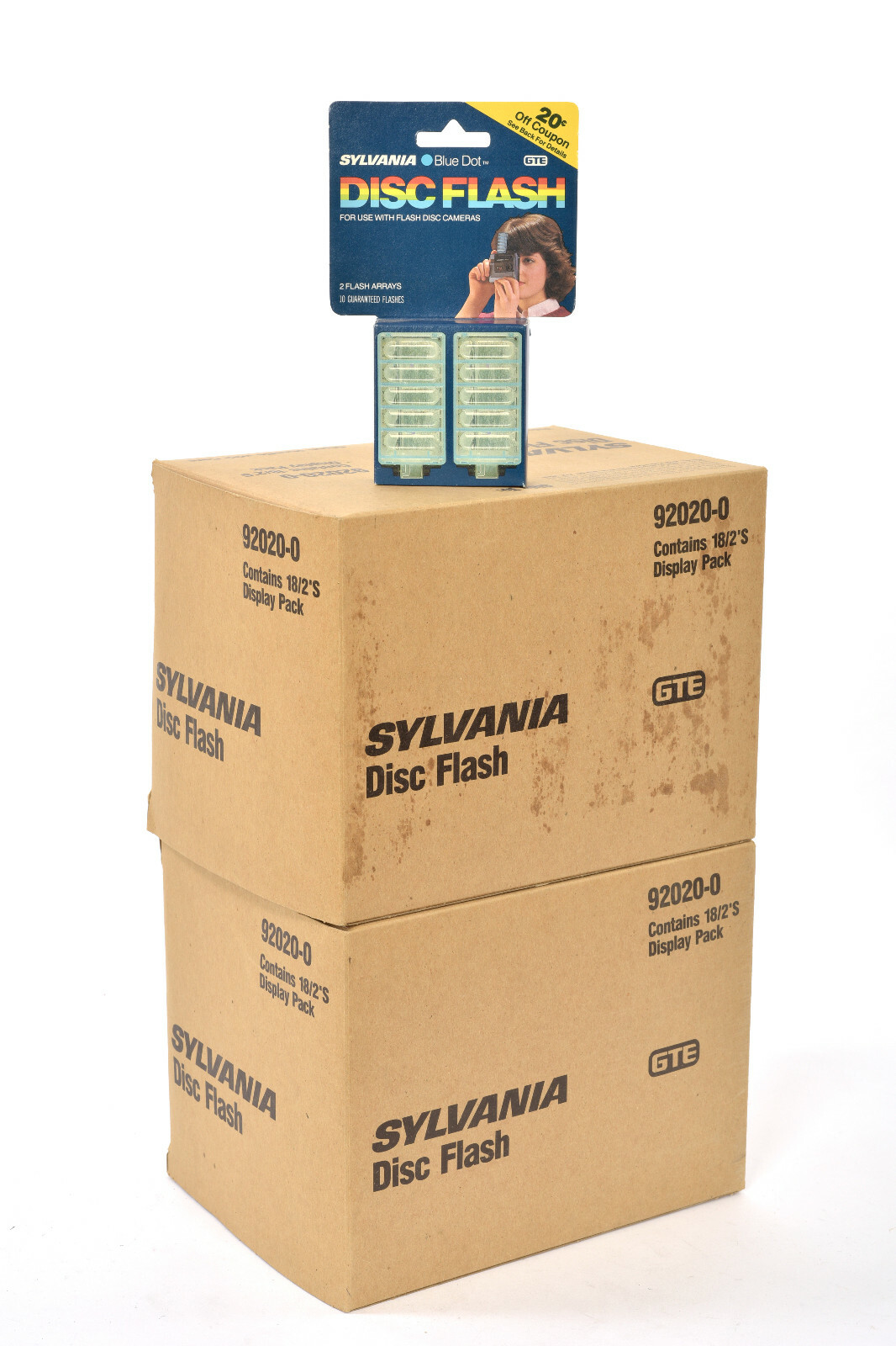 Sylvania Blue Dot Disc Flash Store Counter Display Pack Case 180 Flashes NOS