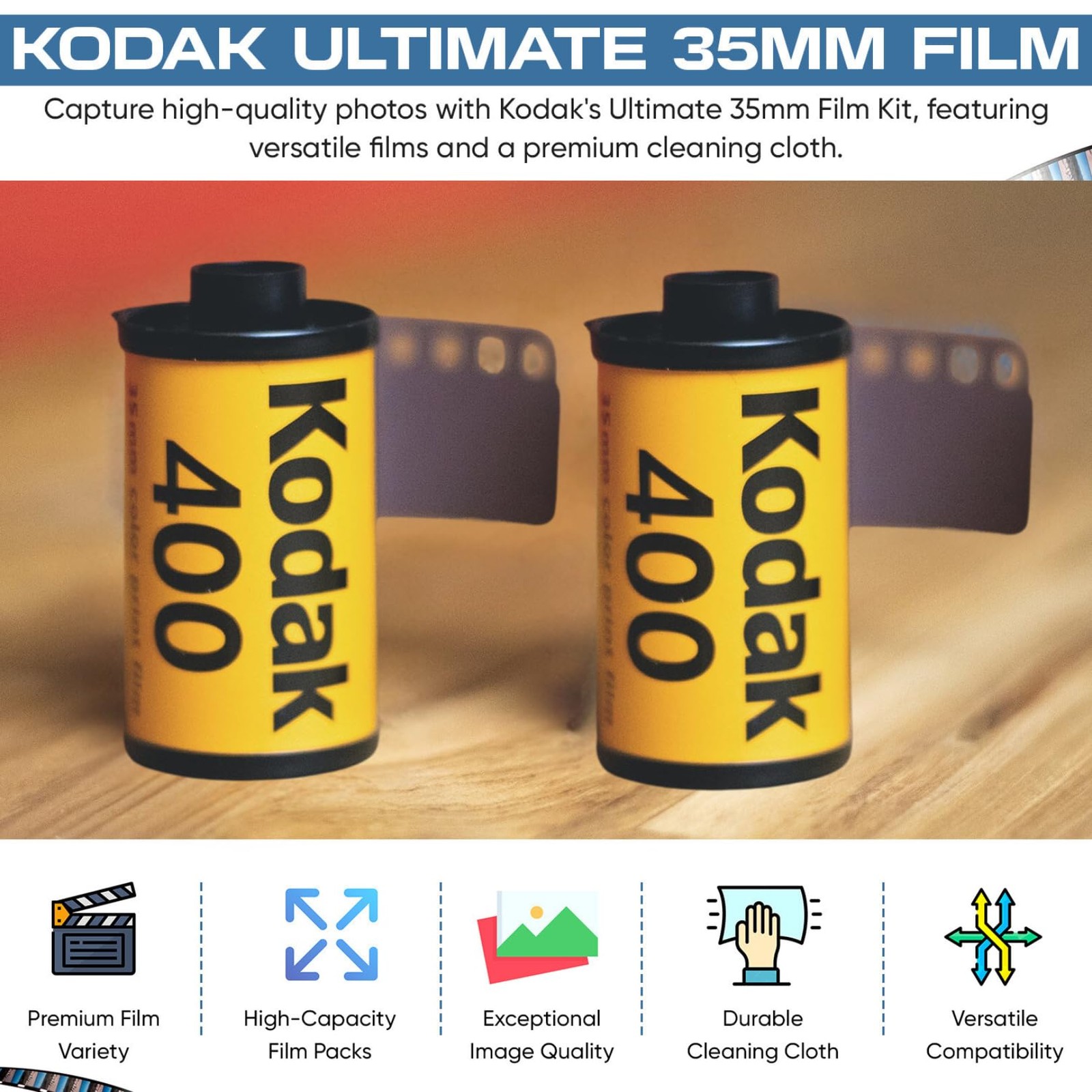Kodak Ultramax 400 35mm Film – 6 Pack of 36 Exposure Rolls for 35mm Cameras