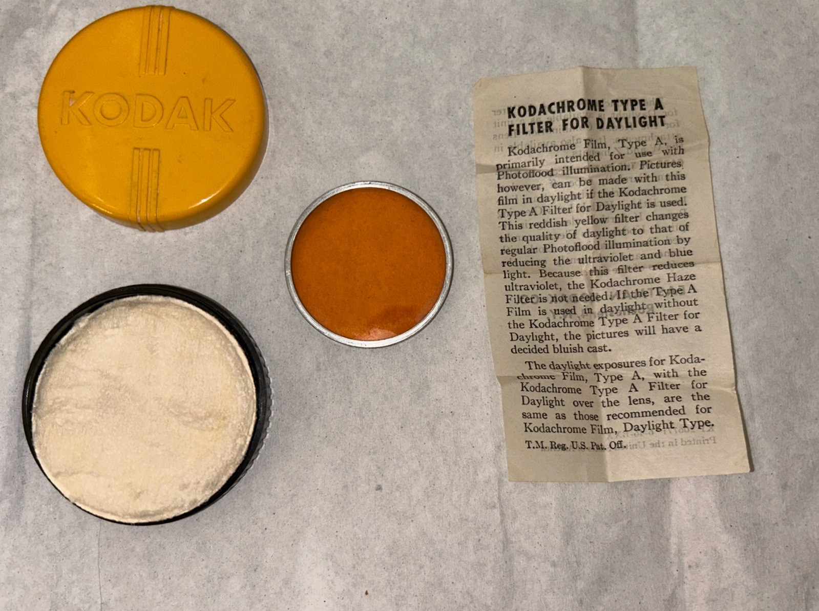 Vtg Kodak Series VI 6 Kodachrome Type A Daylight Lens & Case Instructions