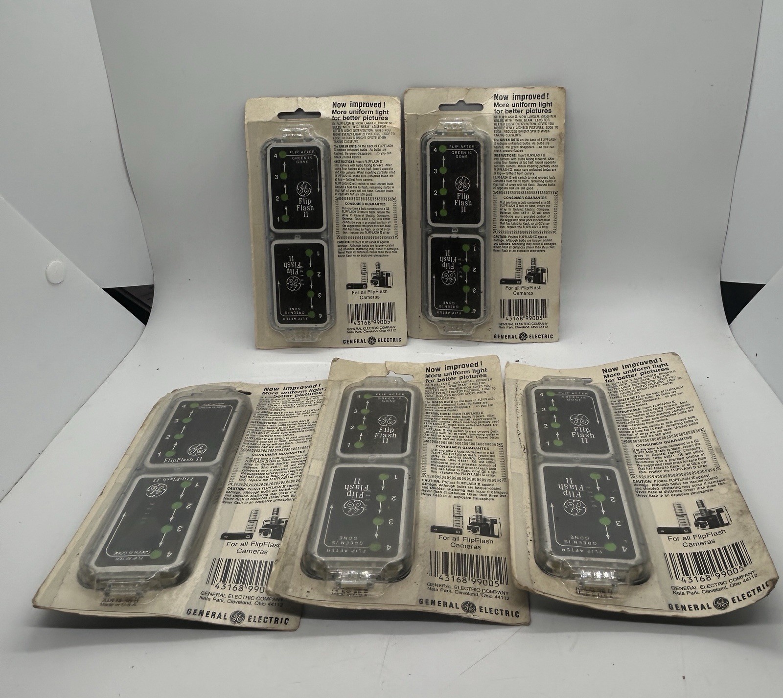 Vtg. GE General Electric Flip Flash II Camera Flash Bulbs Set new flash bar 8 ct
