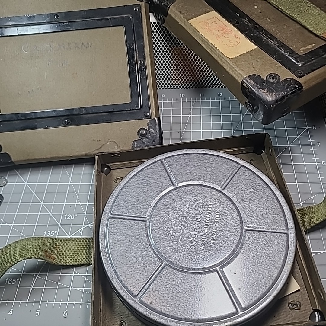 Vintage 16MM Film Shipping Case With Movie Reel Plus Extras.