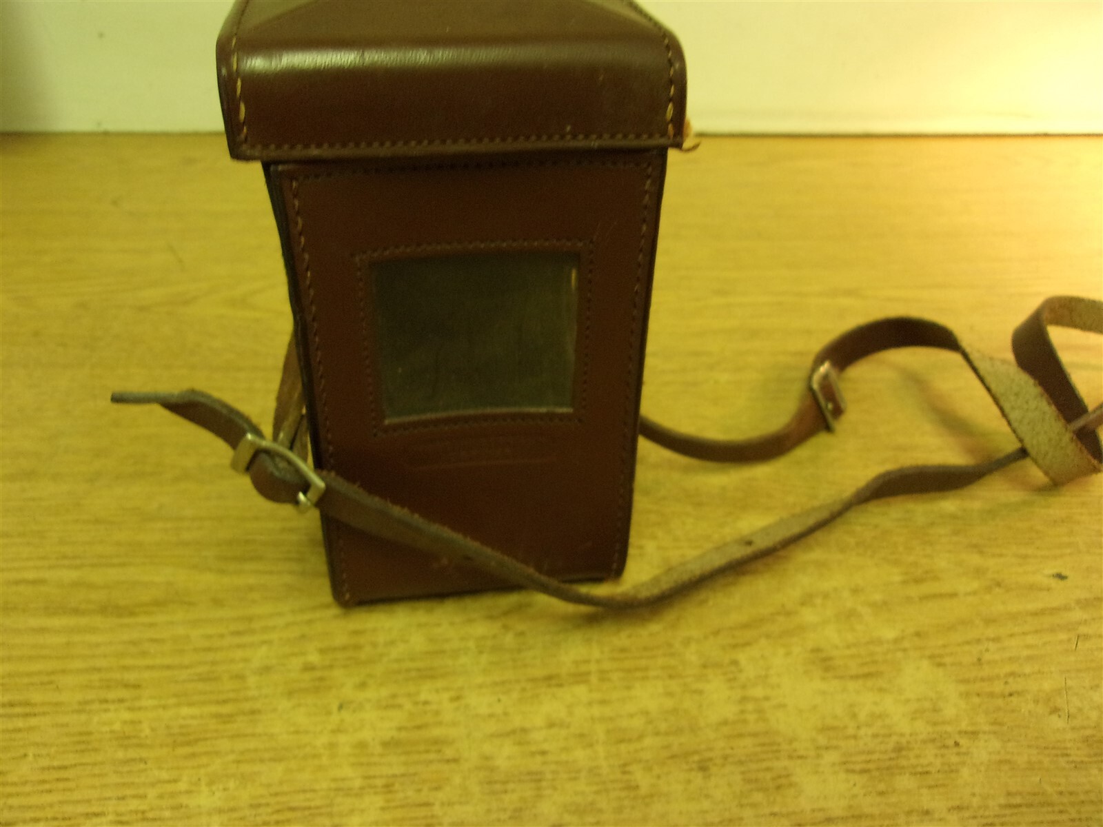 Vintage Brown Leather Rolleiflex Case Bag w/ Strap 5.5″x3″x3.5″ *FREE SHIPPING*