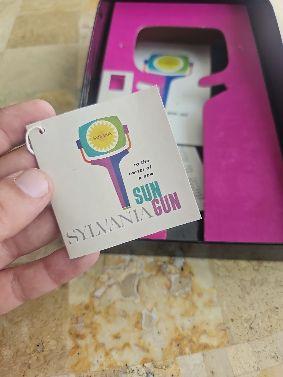 Sylvania SG-1 Sun Gun Movie Light Original Box Tested Working Manual VINTAGE