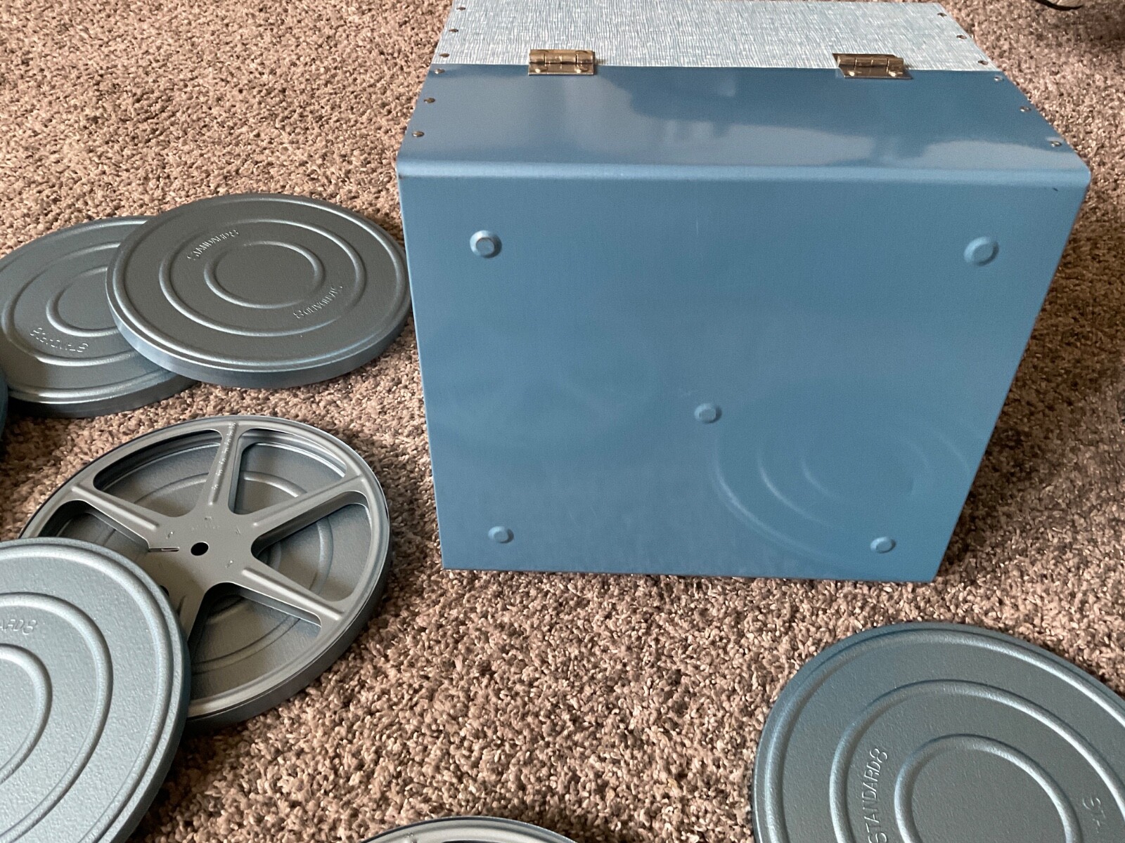 Vintage SCHERER 8mm Metal Storage Reel Case 10Reels ,12 Cases + storage Case