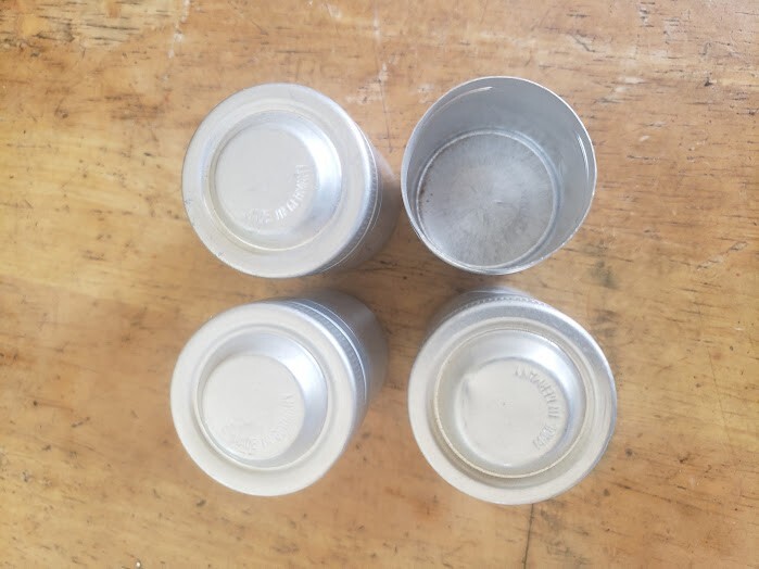 Vintage metal film canisters lot of 4 (set 1)
