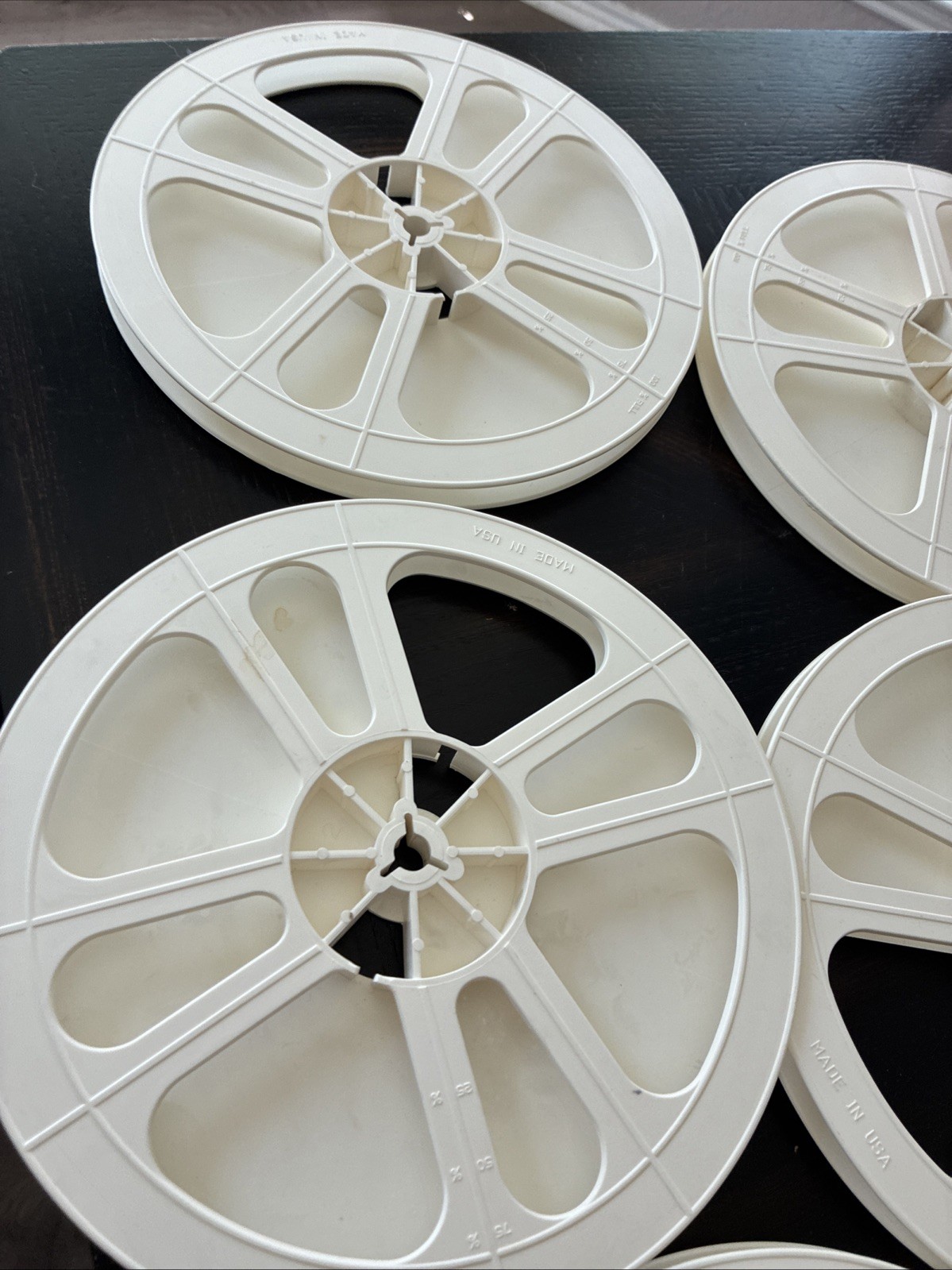 Lot of 5 – Movie reels & cases 7″ inch in diameter Urbanski Film Storage
