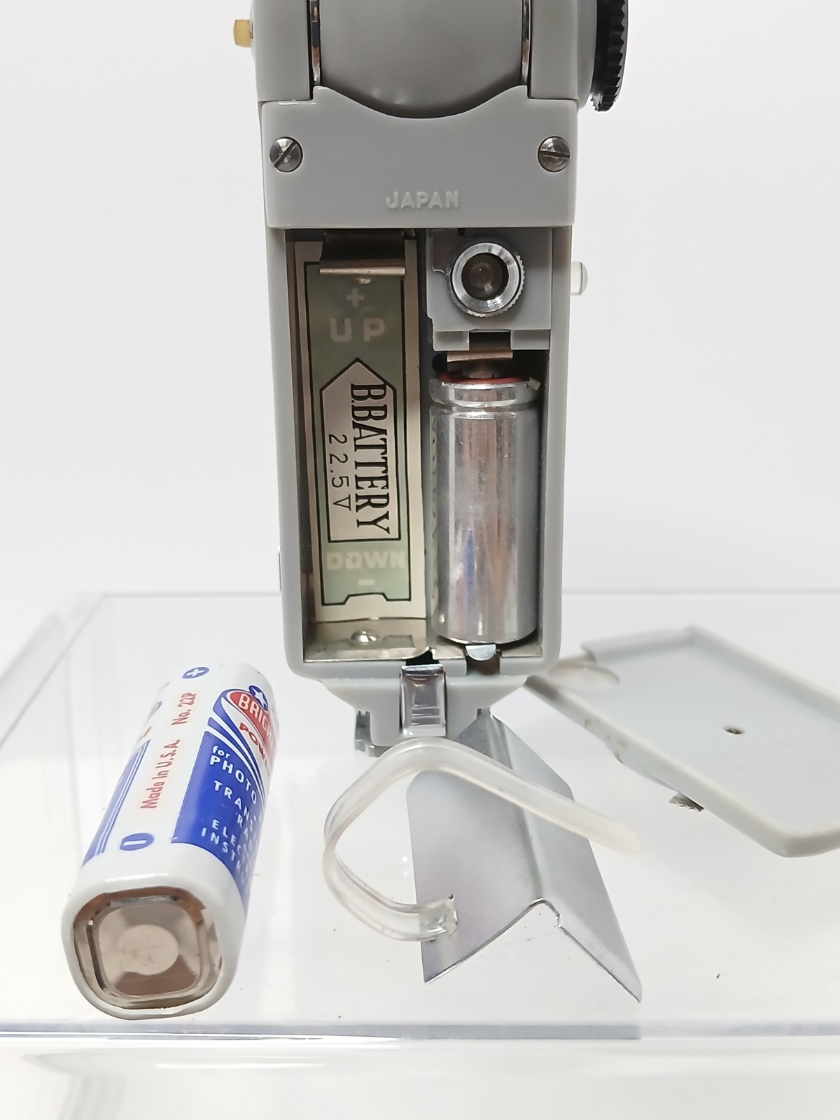 Vintage Nikon BC-5 Range Finder Folding Fan Flash Unit W/Original Leather Case