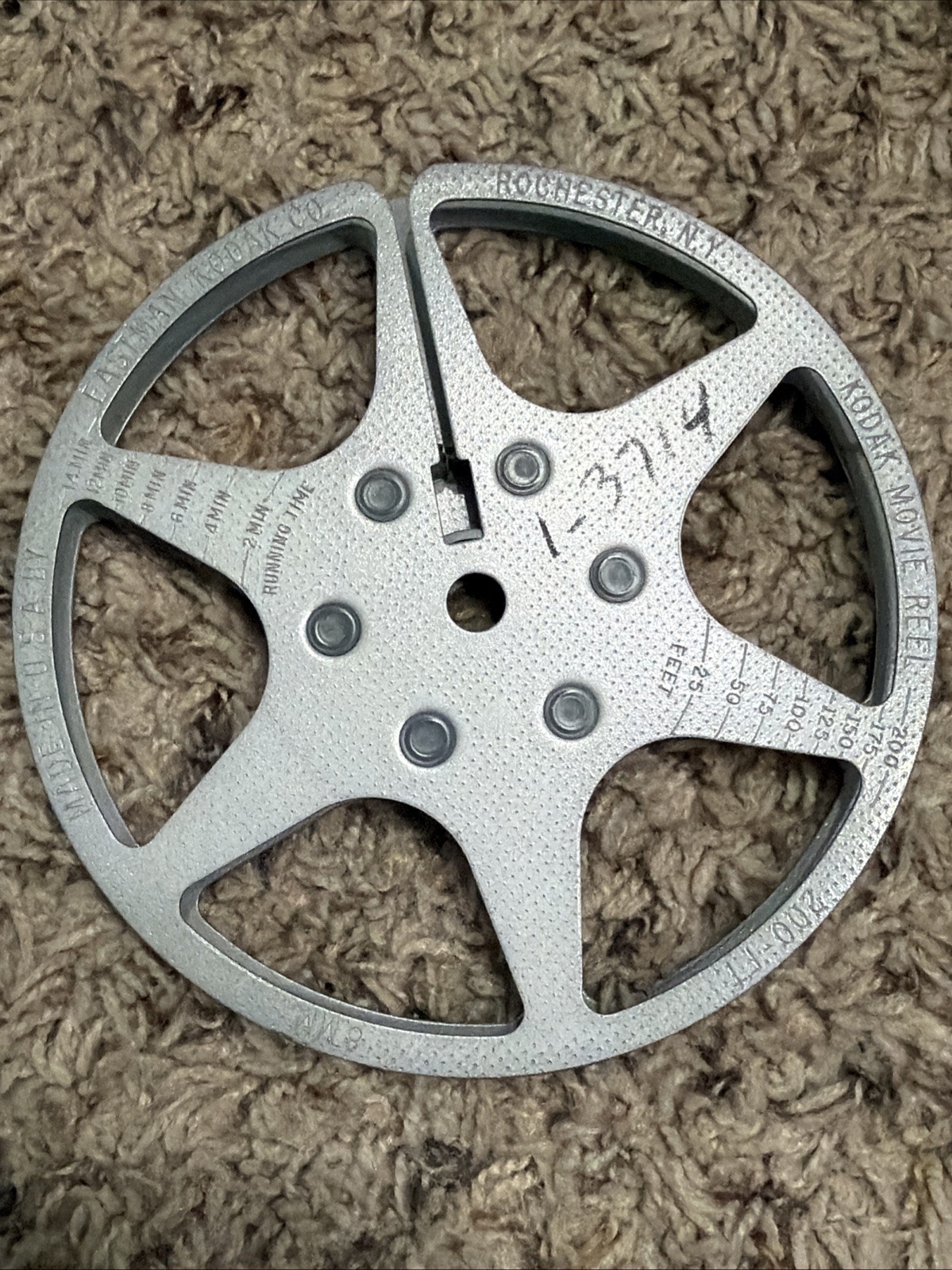 Vintage 8mm 200 Foot Steel Film Reels w Metal Cans Kodak Tower Lot B&H Canister