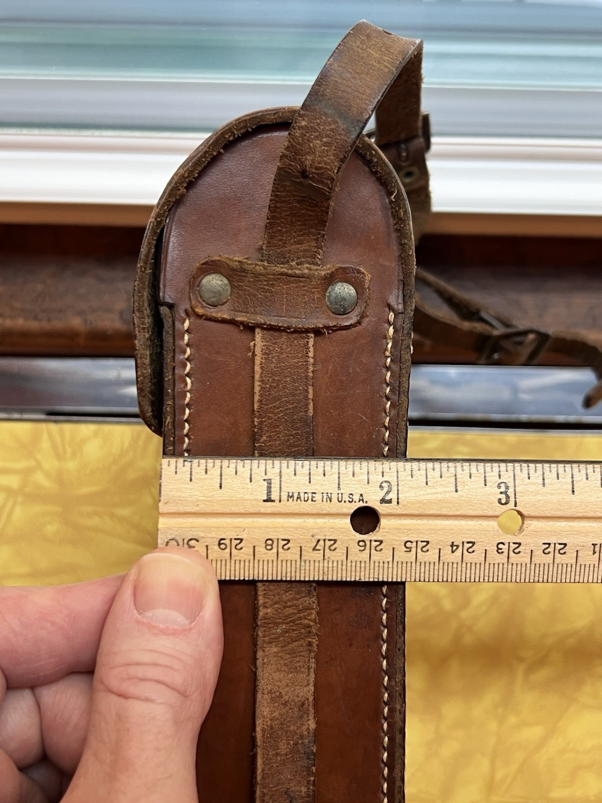 Antique Kodak Paris & Lyon Folding Film Camera Case in Brown Leather with Strap