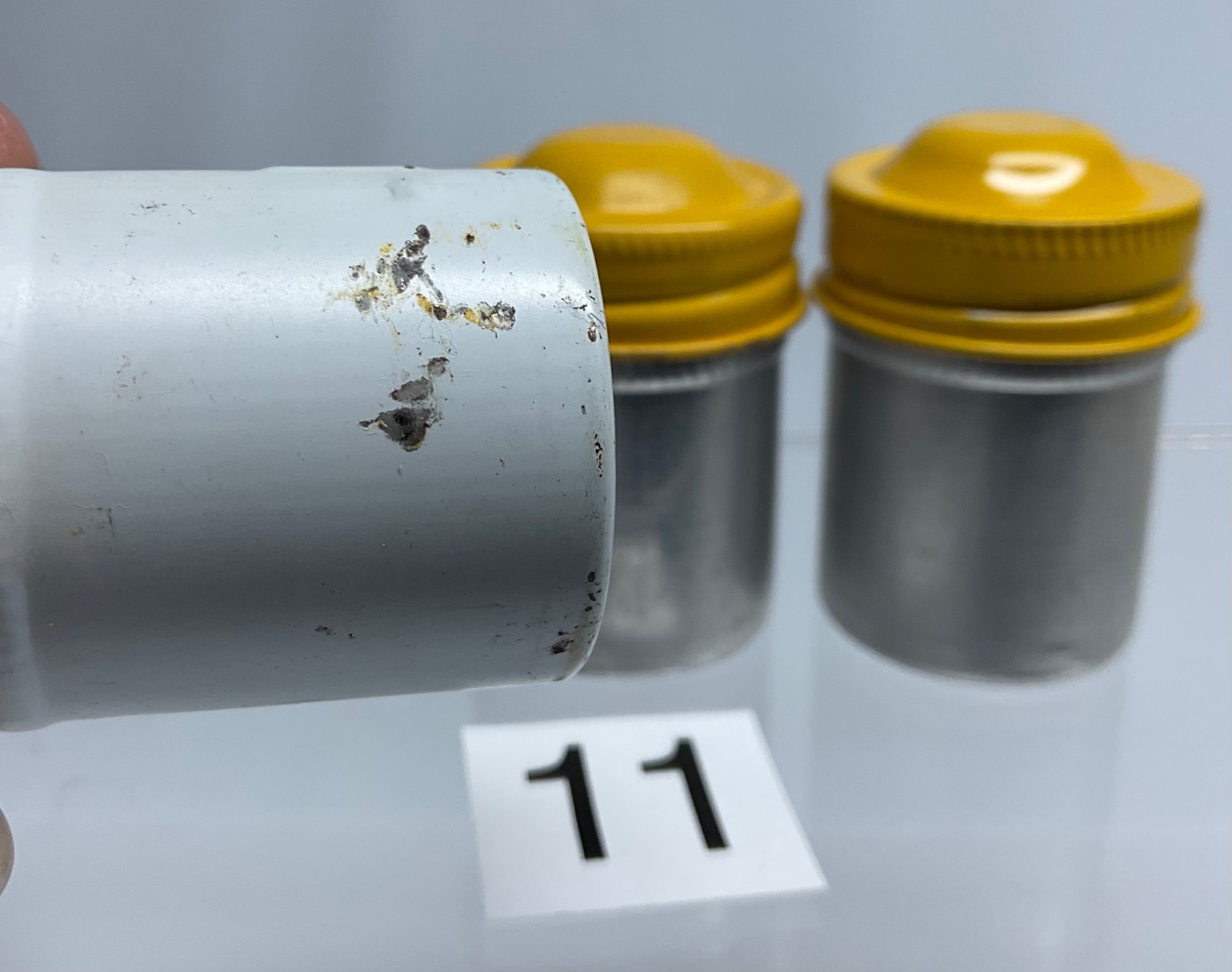 3 VTG Lot Kodak 35mm Film Roll Embossed Container Metal Tin Can Canister yellow