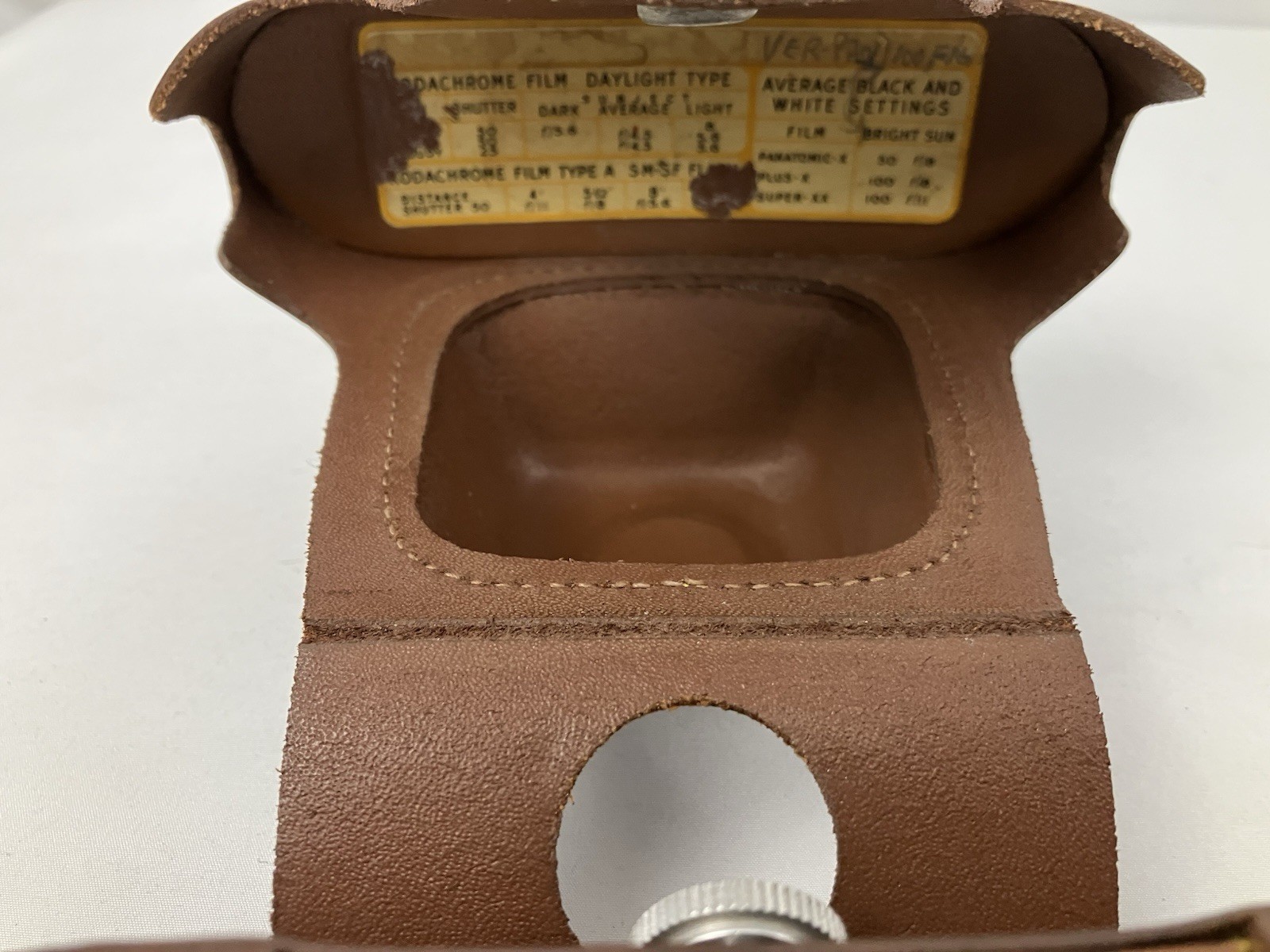 Lot 2 Vintage Kodak Leather Camera Cases Brown Embossed Logo Storage