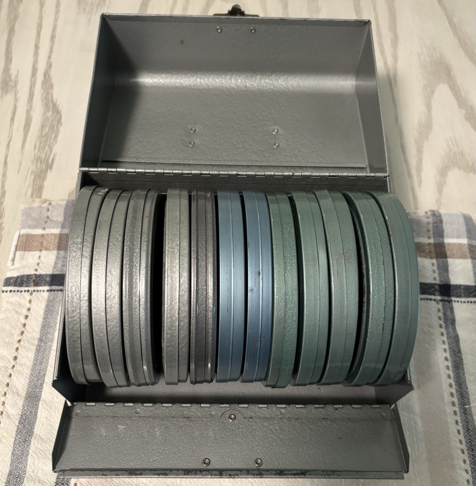 Vtg Lot of 12 8MM Film Canister With Metal The Eagle Lock Company Storage Box