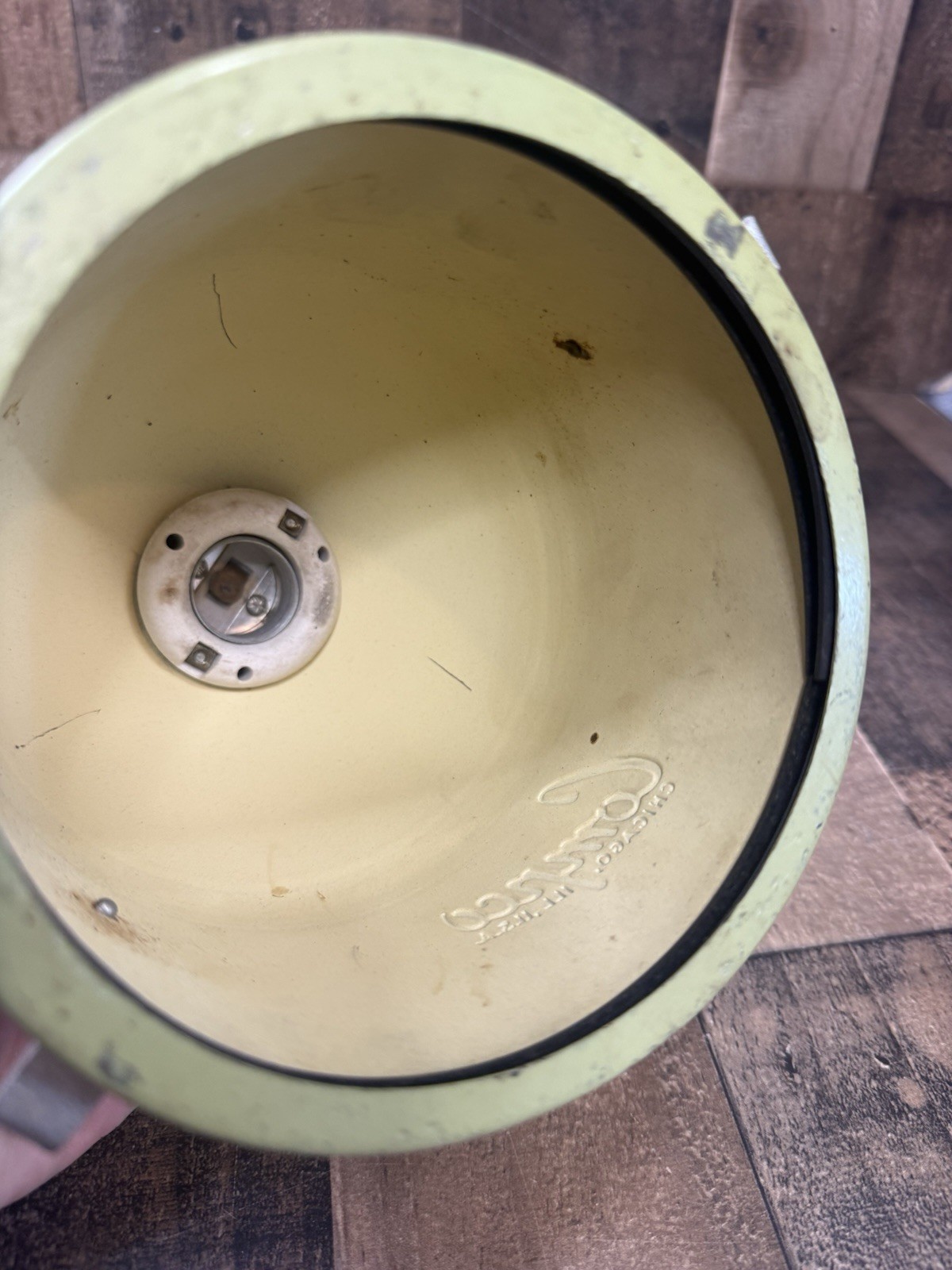 Compco Safeligh Darkroom VINTAGE Green Industrial Light Lamp Repurposed Patina