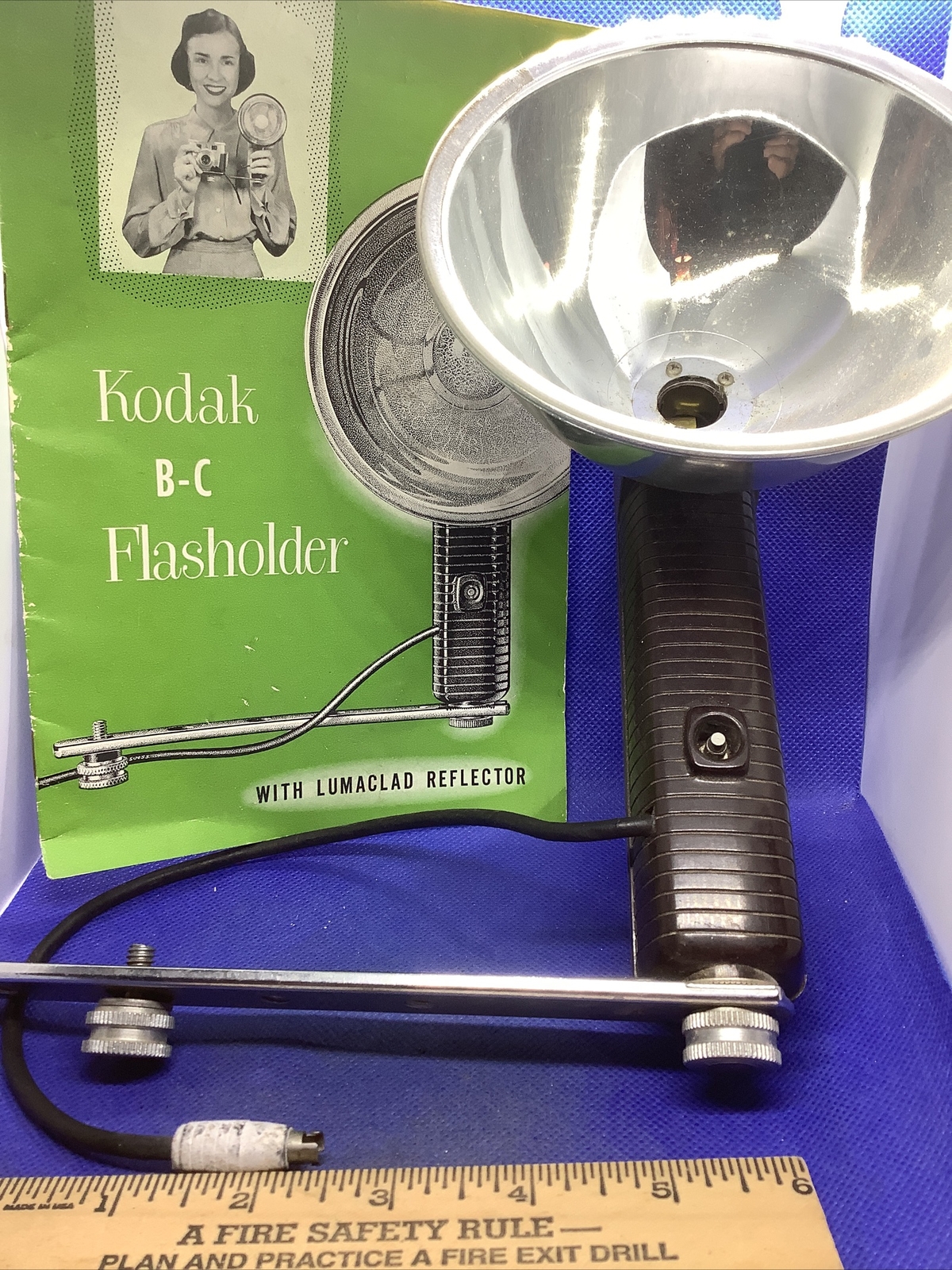 Vintage Kodak B-C Flashholder with Instructions and Bracket & Cover