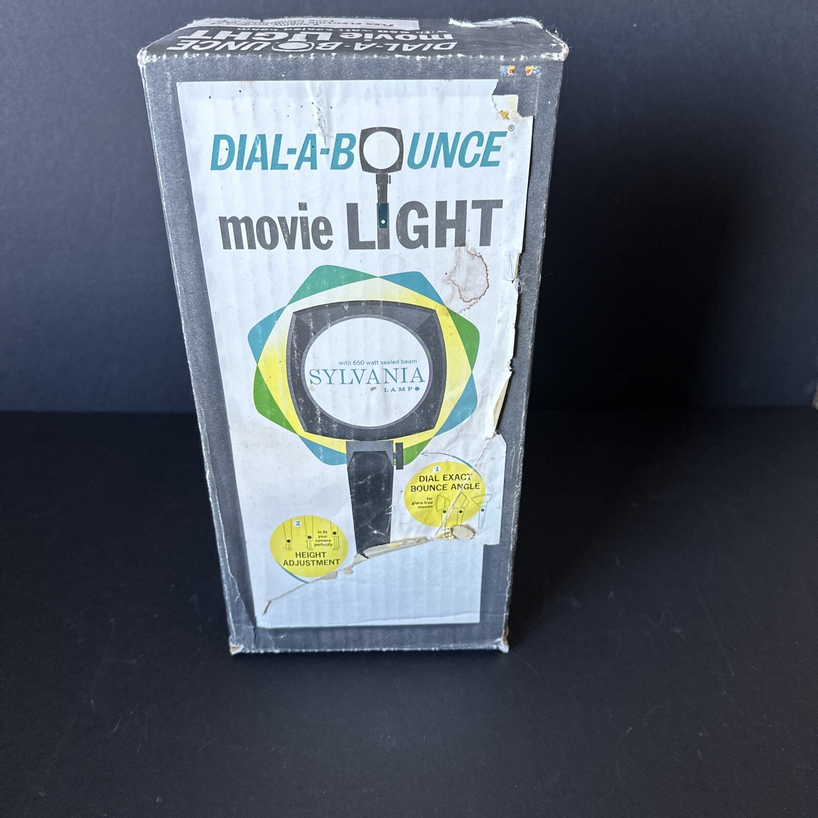 Vintage Sylvania Dial-A-Bounce 8mm Super 8 Movie Camera Light 110 and 220V WORKS