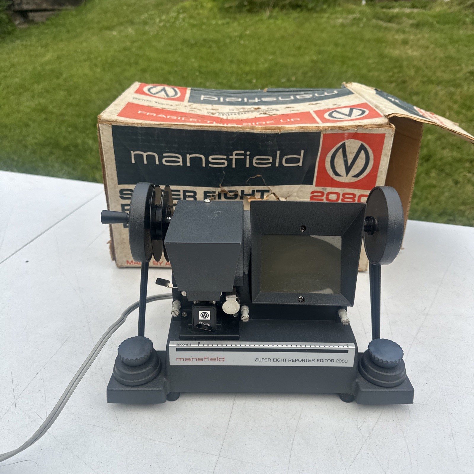 VTG Mansfield Super Eight Reporter Editor 2080 w/ Splicer Box WORKS Film Cinema