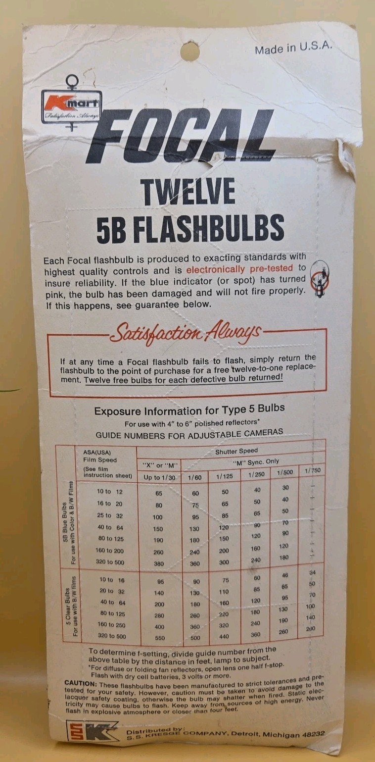 Vintage ~ FOCAL & Westinghouse ~ 5B Flashbulbs ~ 30 Bulbs ~ New Old Stock