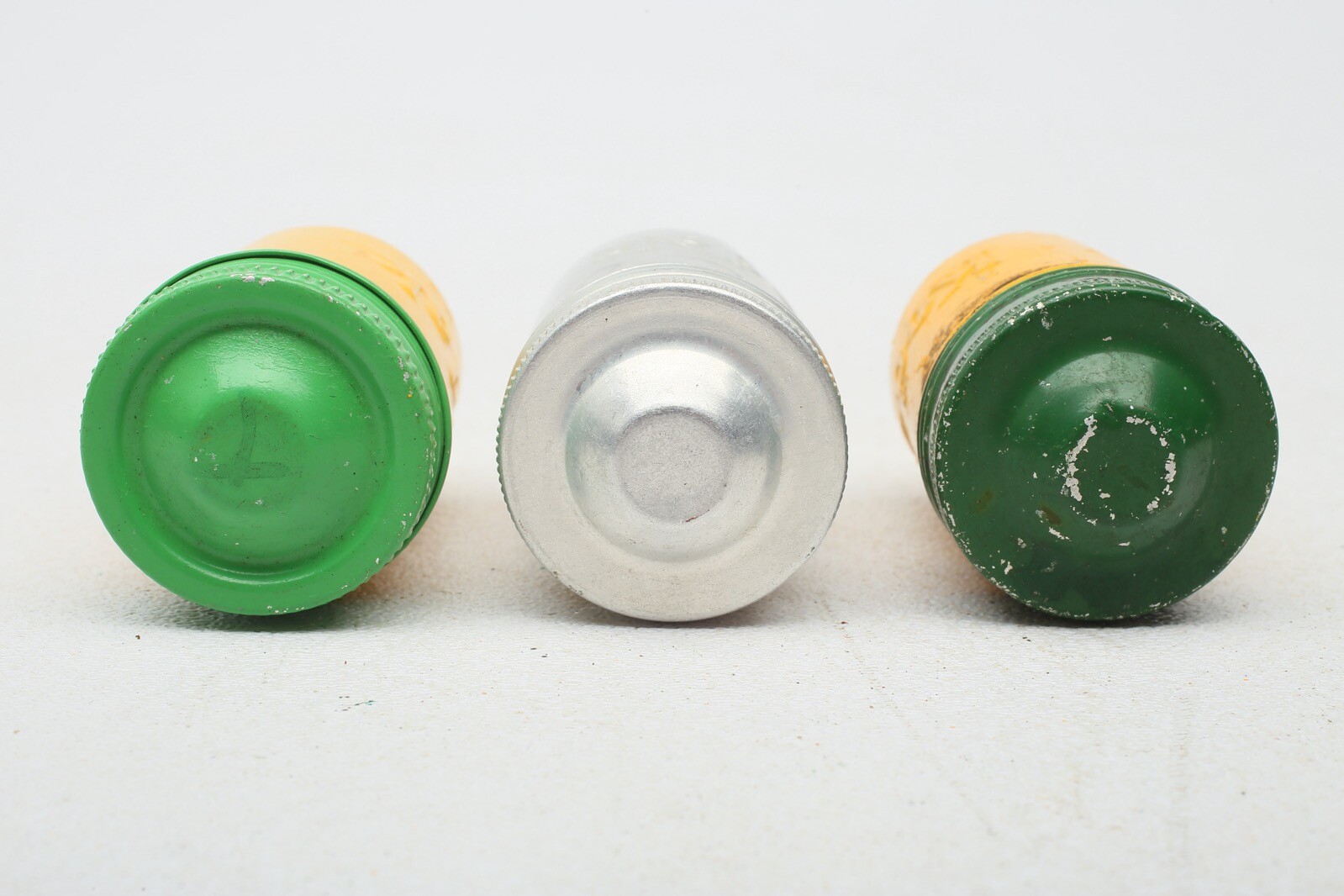 Kodak metal 35mm film canister Yellow+Silver cans with Green+Silver Lids++6 Lot