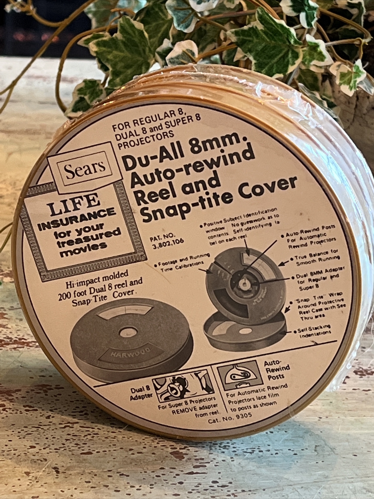 Sears Du-All 8mm. Auto-rewind Reel and Snap-tite Cover #9305 NOS