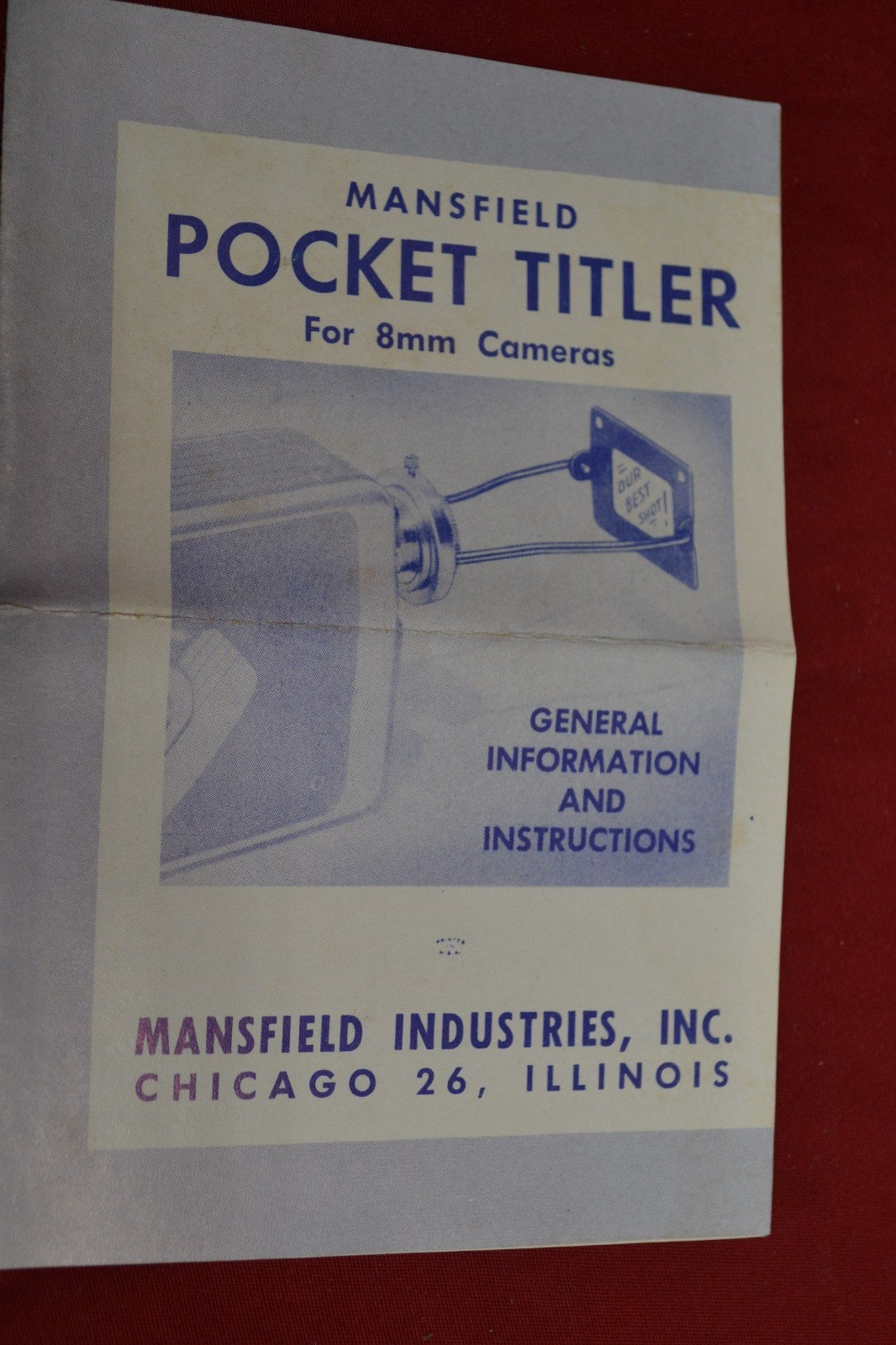 VINTAGE MANSFIED POCKET TITLER FOR 8MM MOVIE CAMERA * IN ORIG BOX