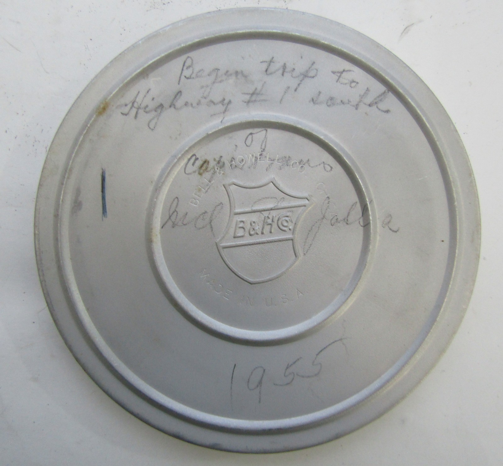 Vintage Brumberger Film Case Reels Canisters Holds 12 Metal 1008 Made in USA
