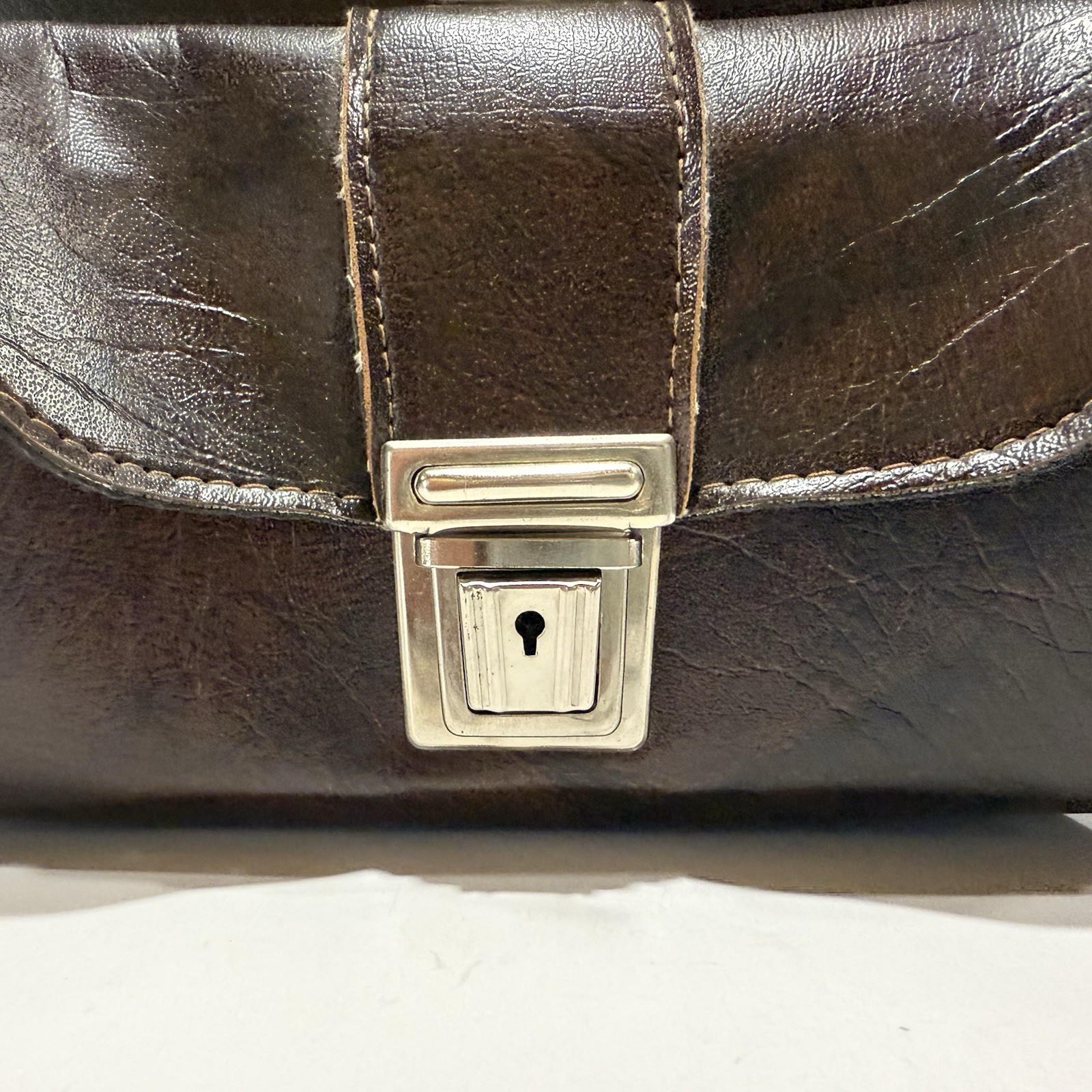 Vintage Camera/Camcorder Case, Hard Leather Two Locking Pockets With Two Keys