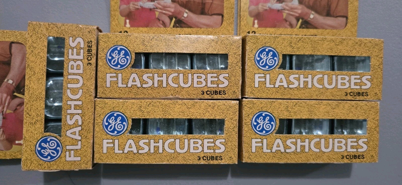 Lot of 5 Vintage General Electric GE Flashcubes New Old Stock 3 Cubes Per Pack