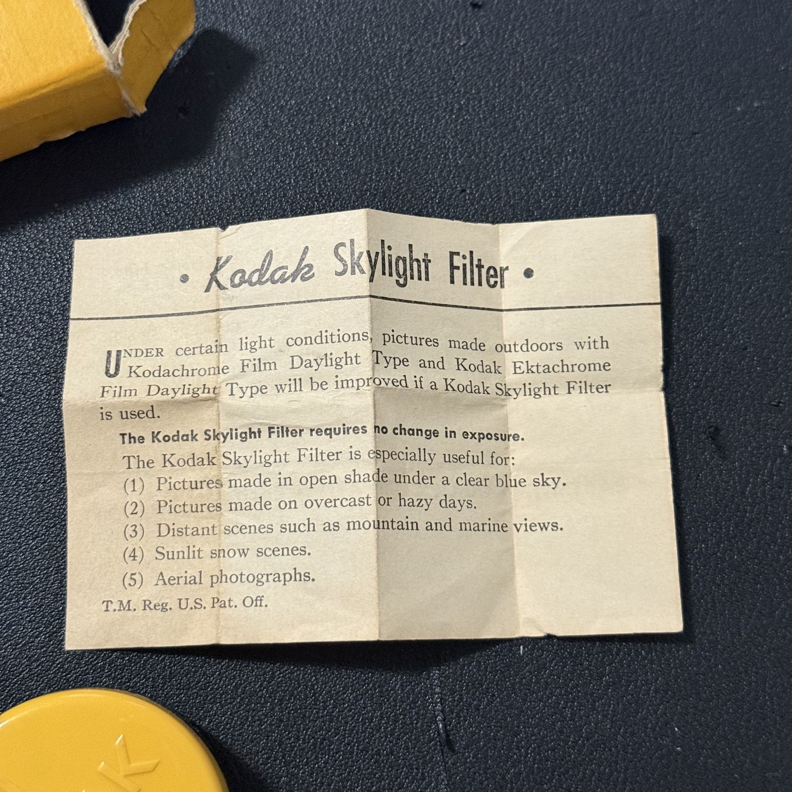 Vintage EASTMAN KODAK CO Skylight Filter Series V w/ Box & Brochure
