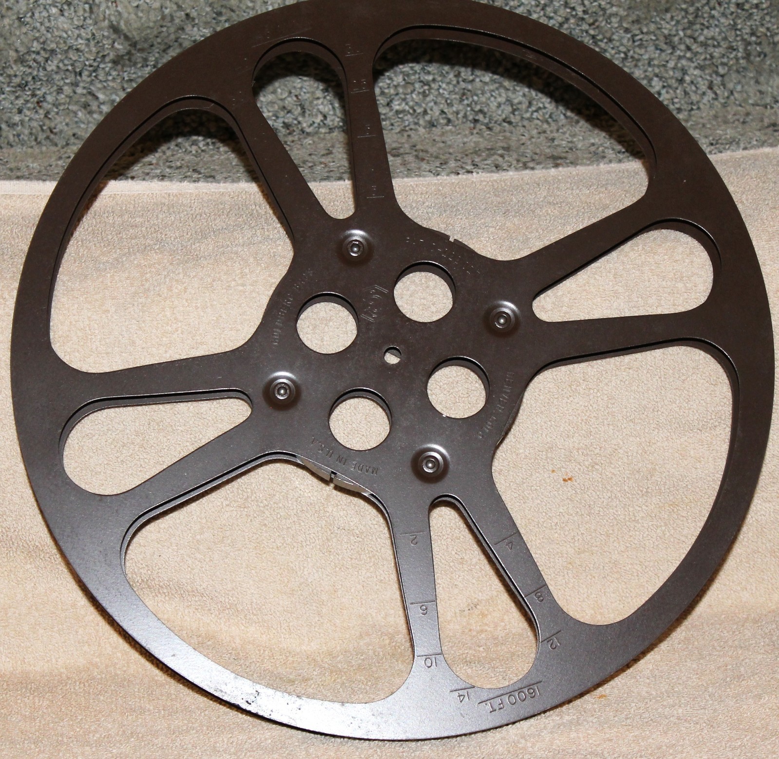 Vintage Goldberg Bros. Movie Reel 1600 Feet 16 mm 13.5″ w/Box #16R16