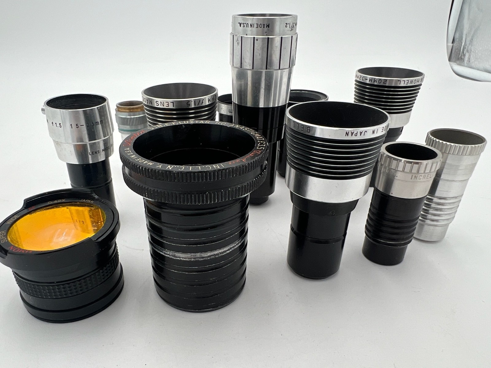 – LOT OF ASSORTED LENSES-PROJECTOR/CAMERA LENSES FOR PARTS/AS-IS