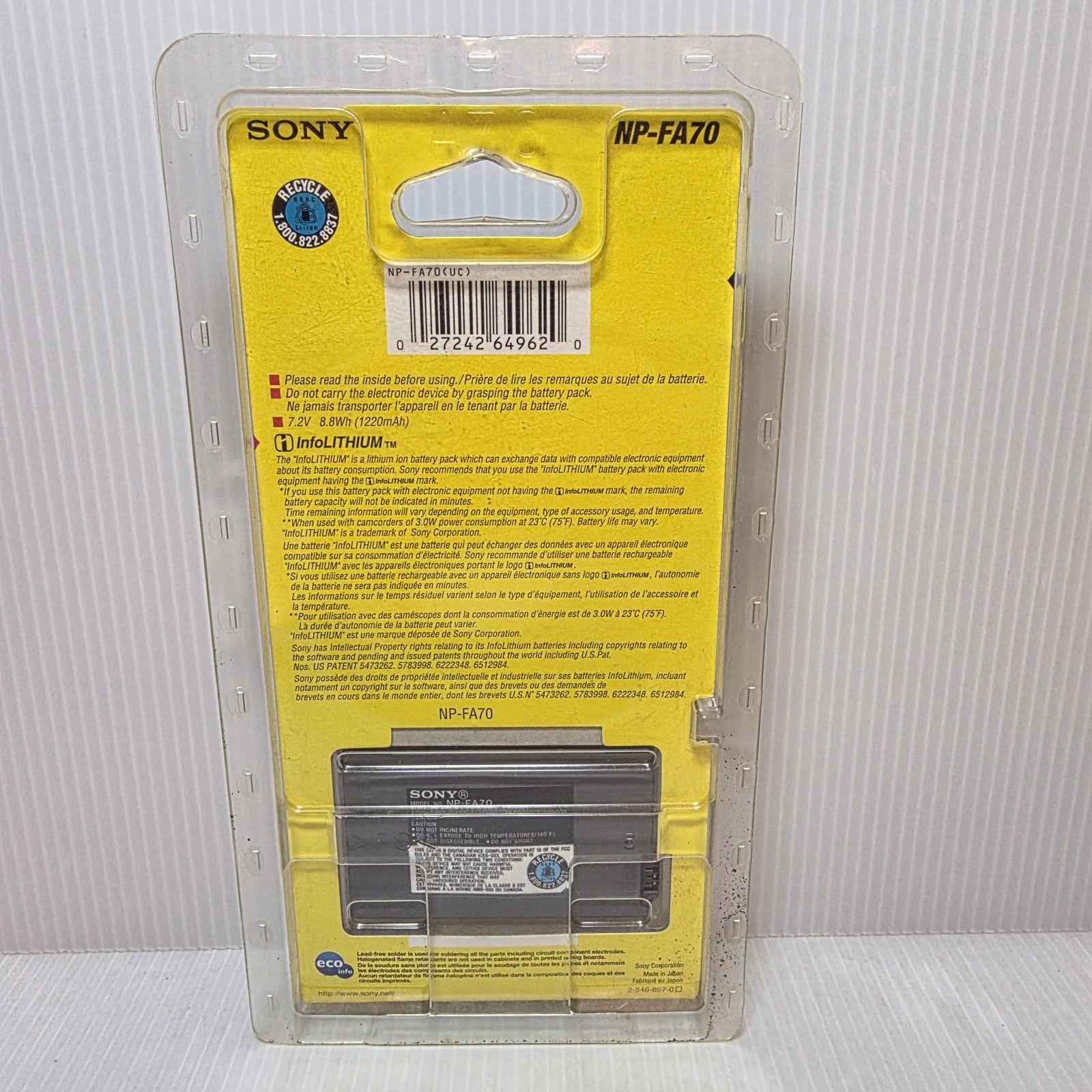 Genuine Sony Rechargeable Camera Battery Pack (NP-FA70) Lithium, A Series ● NEW