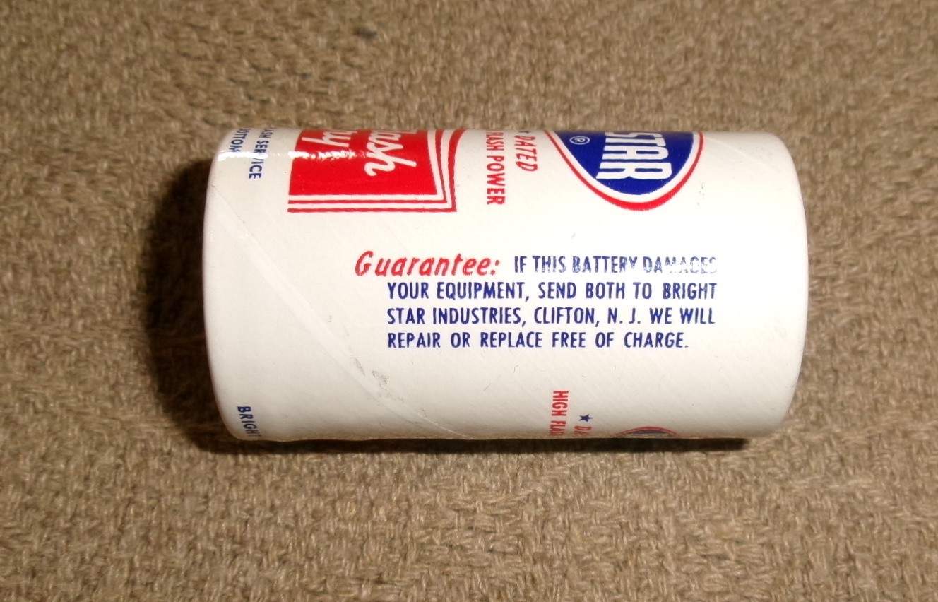 1960’s Vintage Bright Star Photo Flash Battery – D Cell – No 10 P –