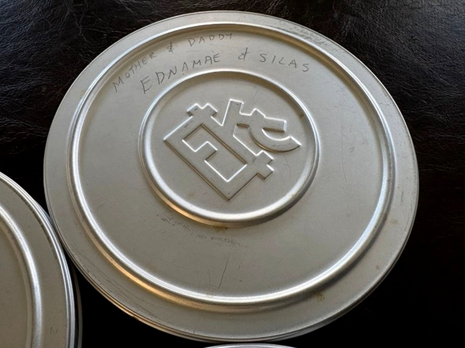 3 Eastman Kodak Co (EKC) 5″ Metal Film Canisters with Film on Reels -Cans Marked