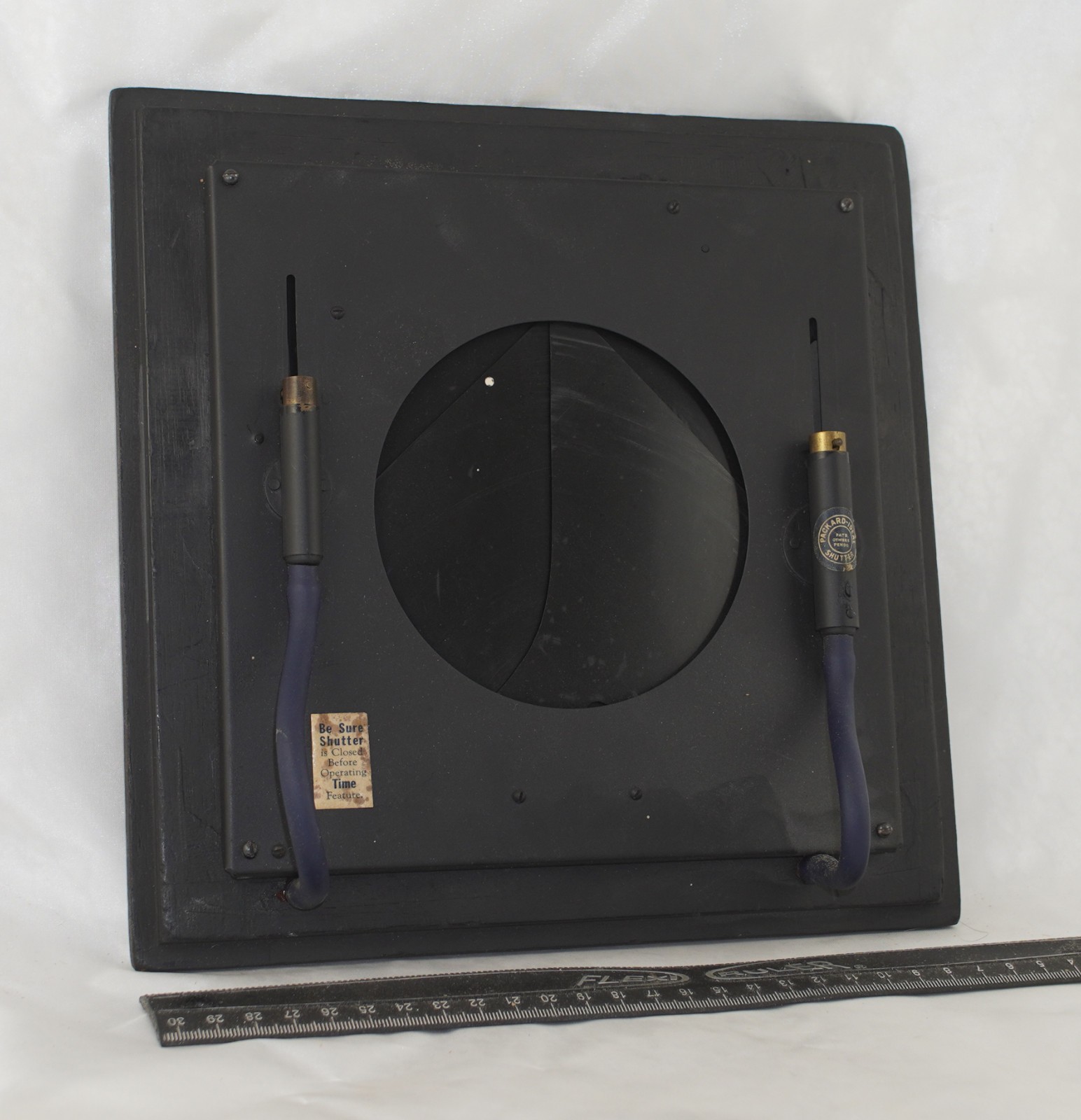 Ultra Large Packard Shutter Duel Piston 8″ x 8″ with 4 1/2″ Opening Works Great