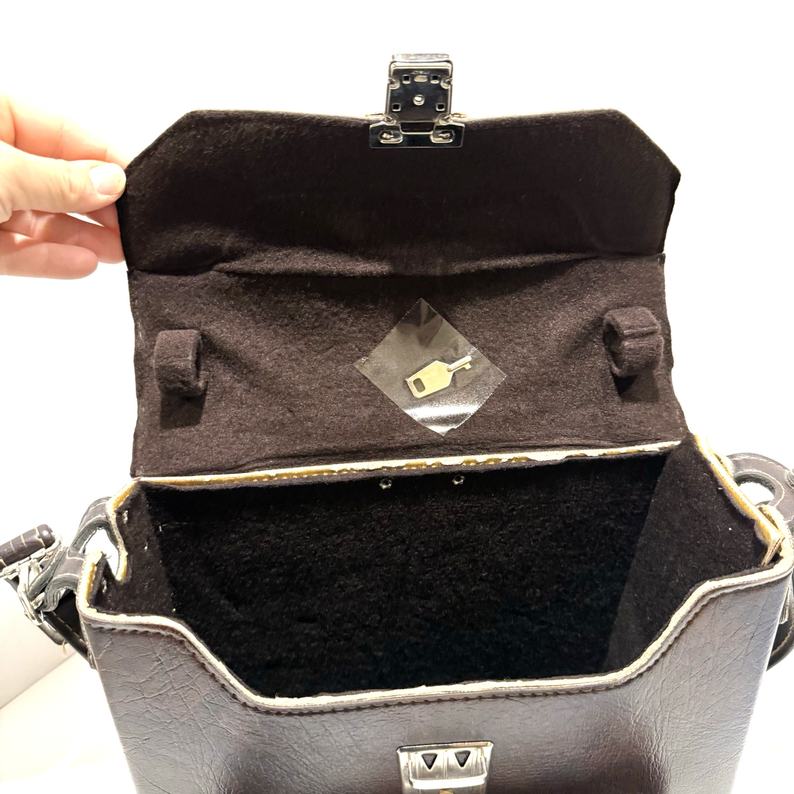 Vintage Camera/Camcorder Case, Hard Leather Two Locking Pockets With Two Keys