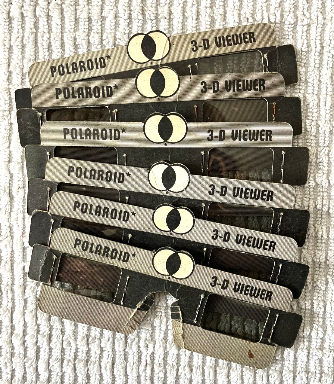 6 Vintage Polaroid polarized 3-D viewing glasses used
